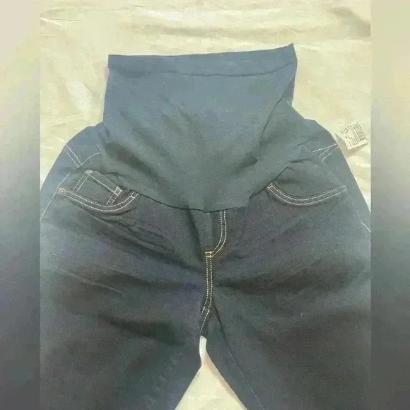 Indigo Blue Maternity Skinny Jeans Size Large Long Blue Denim - Picture 5 of 7